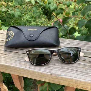 Ray-Ban Black Wayfarers with Cream Accents